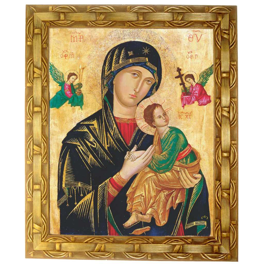Quadro decorativo e religioso  da Nossa Senhora do Perpétuo Socorro, modelo 01.  medindo 30x25 cm., Angelus
