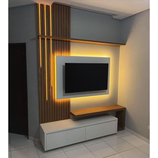 Kit Placas Ripadas Decorativas MDF 50x11 - Painel Autocolante de Alta Qualidade