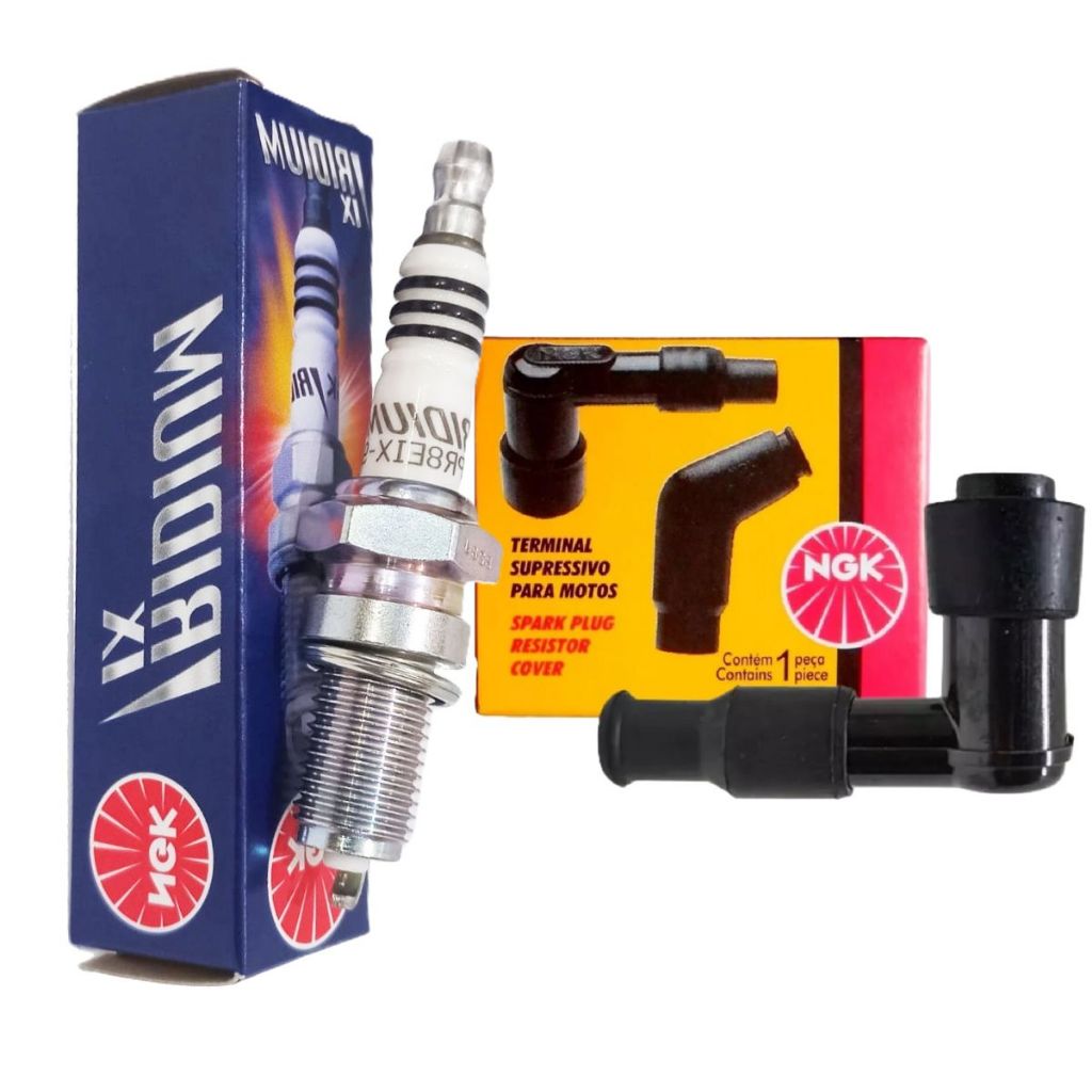 Vela Iridium e Cachimbo Cg 125 Titan / Cbx 200 Strada Ngk em Oferta na Shopee
