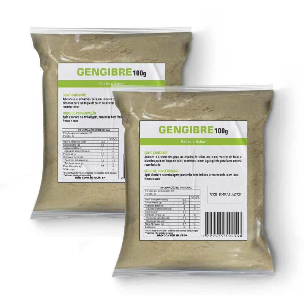 Gengibre em pó 100g kit 2 unidades em Oferta na Shopee