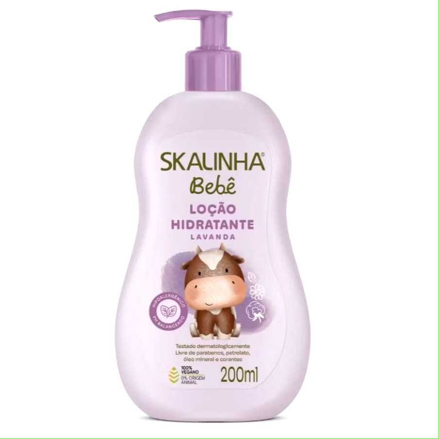 Loção Hidratante Bebê Infantil Lavanda Vegano Skala 200ml