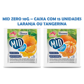 Refresco Suco Em Pó MID Zero 10g Laranja ou Tangerina - Caixa Com 15 Unidades - Escolha o Sabor em Oferta na Shopee