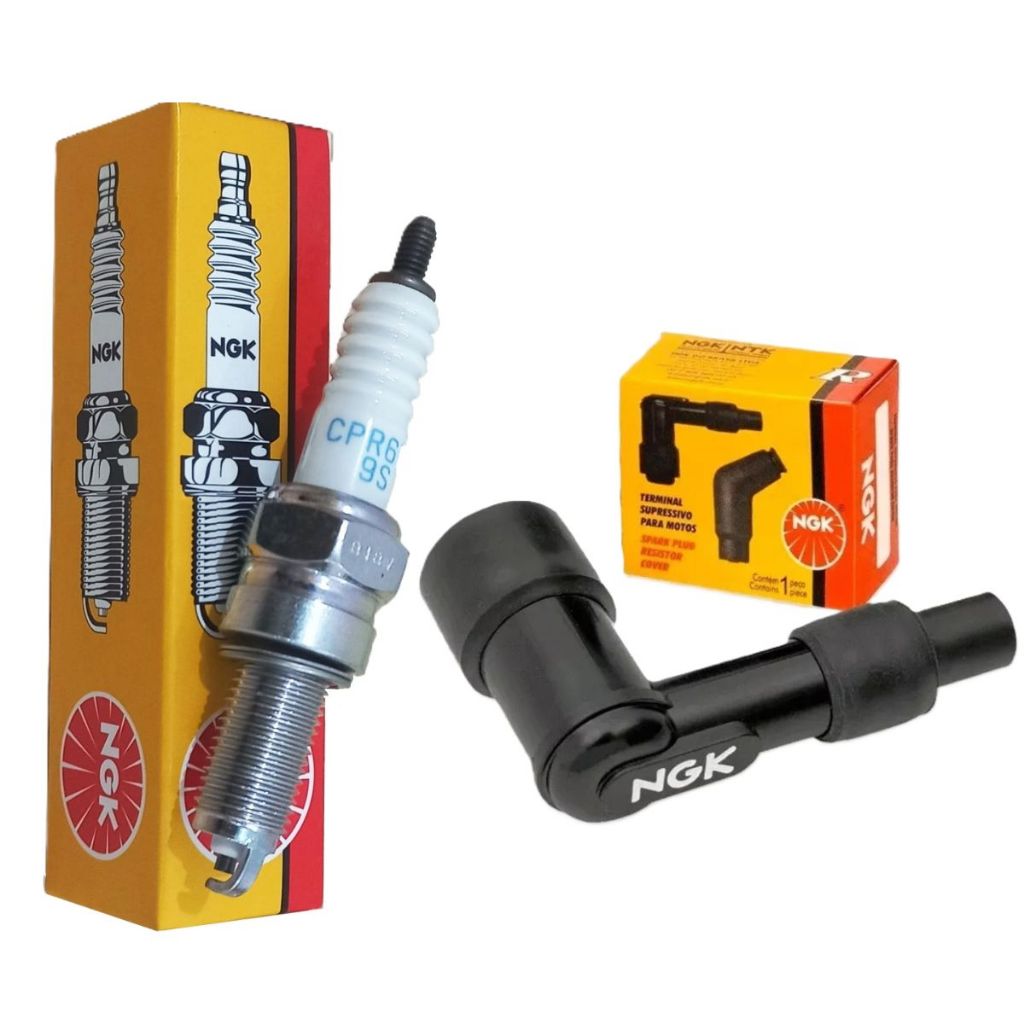 Vela de Ignição + Cachimbo Supressivo Biz 125 Ngk em Oferta na Shopee