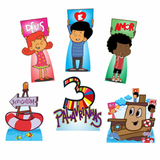 3 Palavrinhas 20cm Kit 6 De Mesa Decoração De Festa infantil em Oferta na Shopee