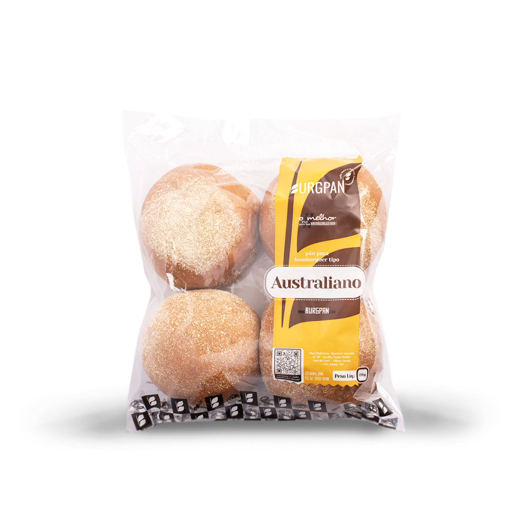 CAIXA COM 64 UNIDADES PÃO AUSTRALIANO PARA HAMBÚRGUER