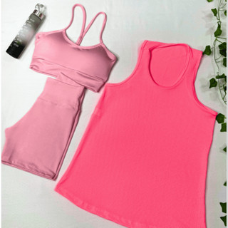 Kit 3 Peças Conjunto Top + Short + Regata Dryfit Treino Academia Fitness em Oferta na Shopee