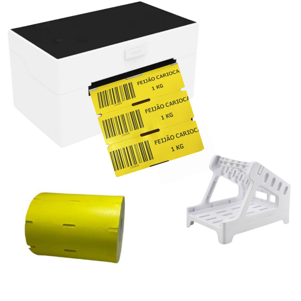 Impressora De Etiqueta Térmica Usb Bluetooth + 1 Rolo Gôndola