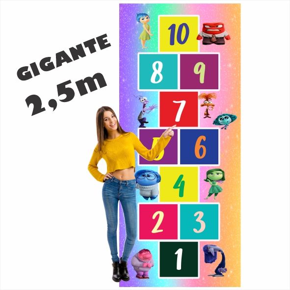 Tapete Jogo da Amarelinha Infantil Em Lona Divertidamente Fundo Colorido, Presente Natal Dia das Crianças Aniversário