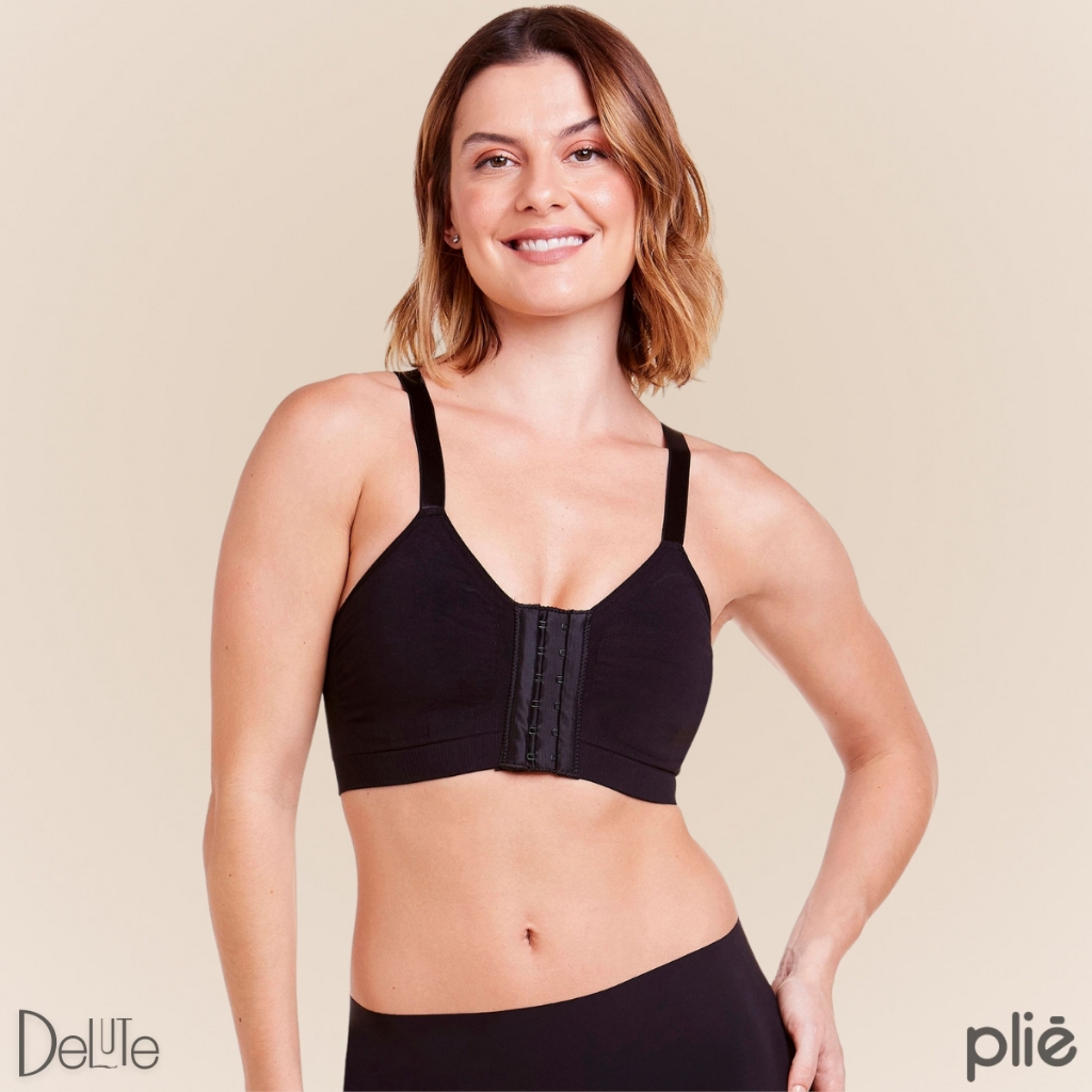 Sutia Plie Modelo Nadador com Fecho Frontal de Alta Sustentacao Alcas Largas e Ajustaveis sem Bojo - Women Clothes