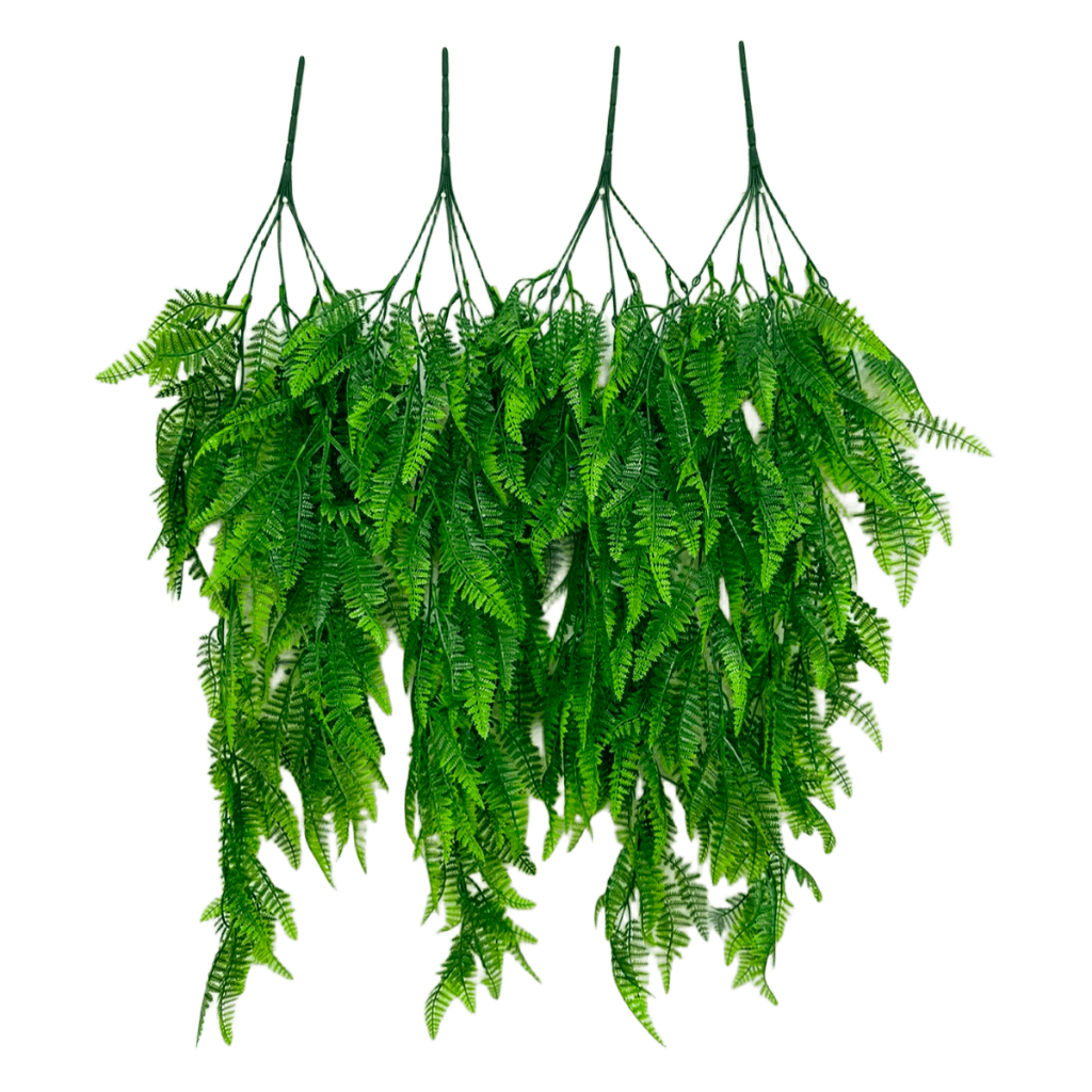 4 Pendentes Folha de Samambaia Artificial 85cm Pendurada Verde Artificial em Oferta na Shopee