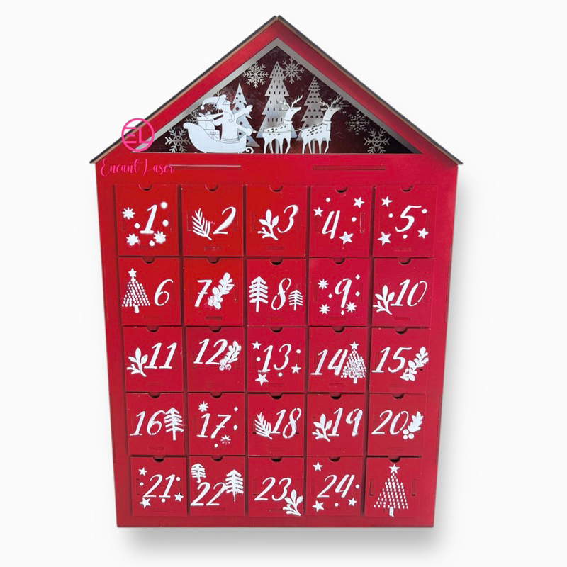 Casinha Feliz Natal Calendário De Desejos e Orações até o Natal Decorativa