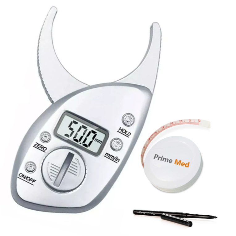 Adipômetro Digital Clinico + Trena Corporal + Lápis Avaliação Física Personal + Vídeo Aulas