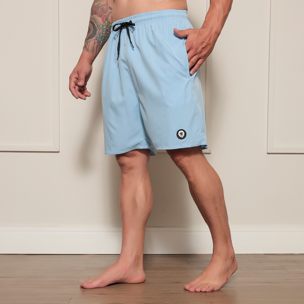 Bermuda Tactel com Elastano Masculino Liso Short Mauricinho Praia Academia Básico