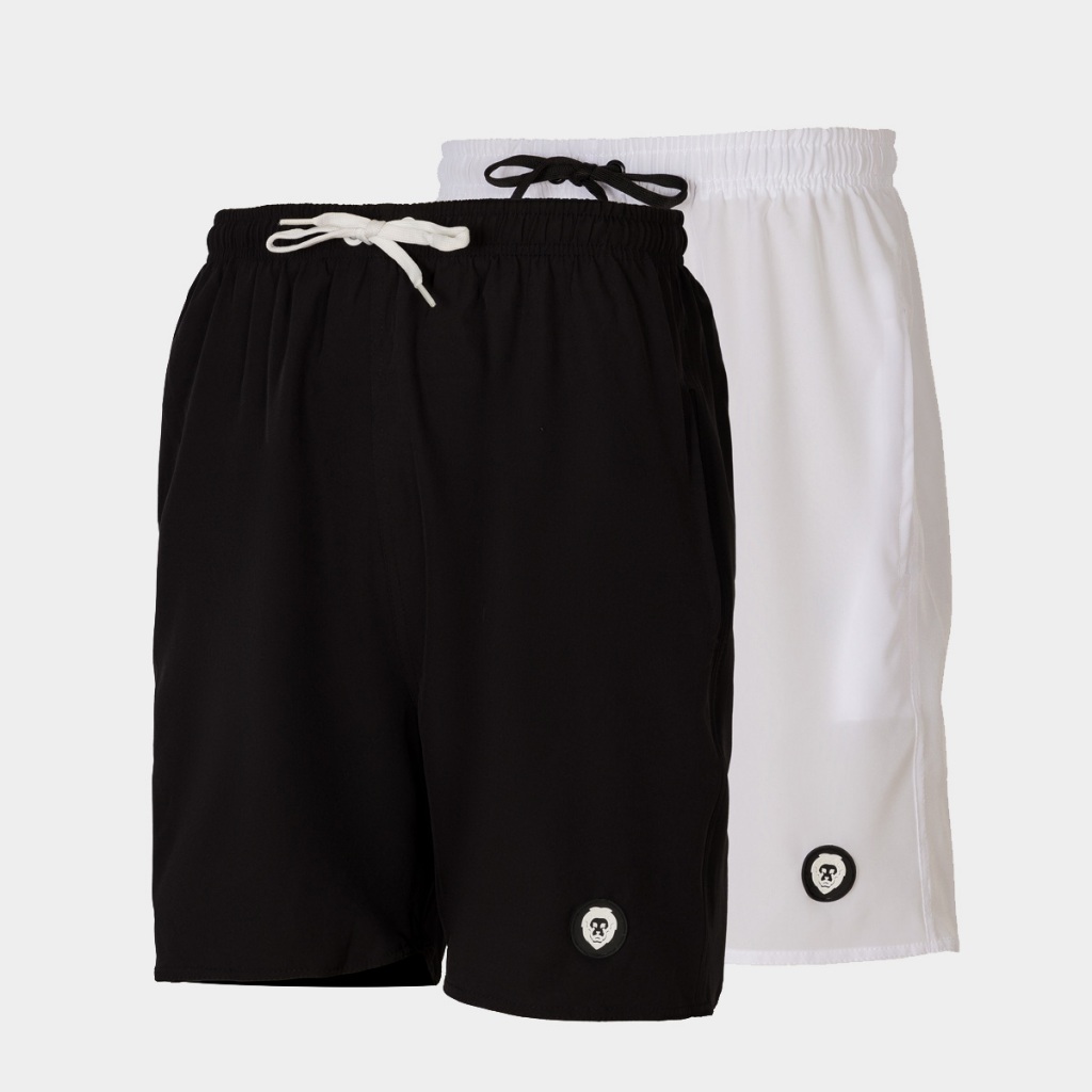 Kit 2 Shorts Tactel Com Elastano Bolsos Masculino Liso Bermuda Praia Mauricinho Academia
