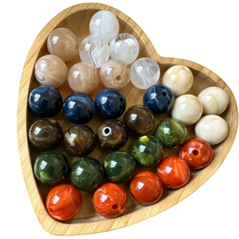 20UN. Bolas Acrílica MESCLADA 18mm para Montagem de Colares e outros Artesanatos