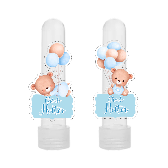 Aplique para Tubete Chá de Bebê Ursinho Azul Menino  | personalizado | festa | lembrancinha | kit