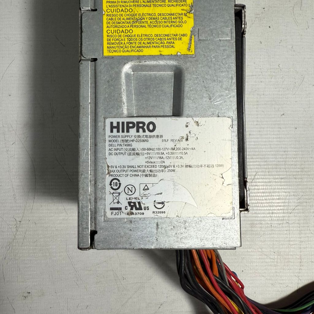FONTE REAL HIPRO MODELO: HP-D2506R0 24PINOS 250W COM SATA ATX