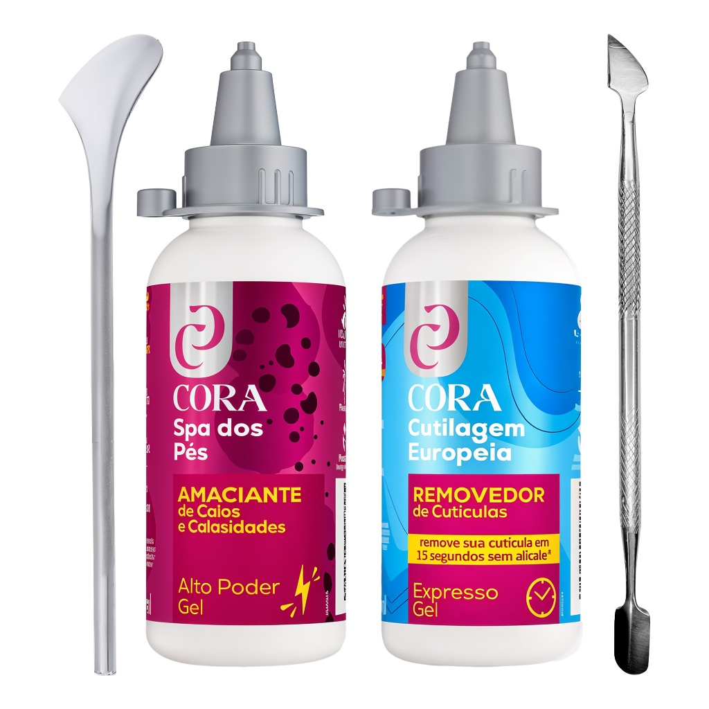 Kit Manicure Removedor de Cutícula Unha Amaciante Calox Calosidade Espátula Dupla Raspador