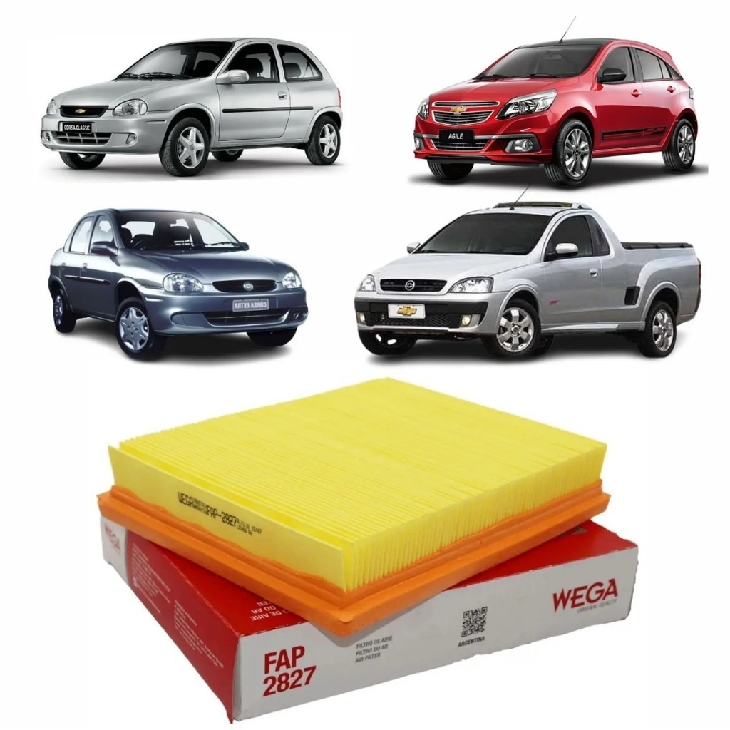 Filtro de Ar do Motor  GM CORSA 94/ /  CORSA CLASSIC 1.0/1.6 8V 96/ AGILE 1.4 8V 09/ WEGA FAP2827