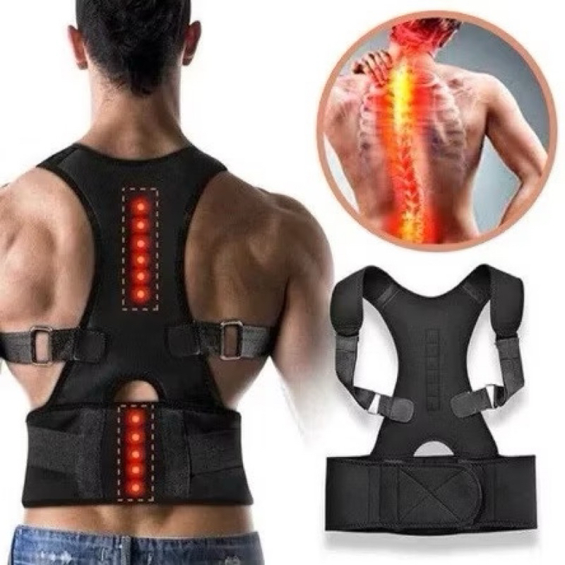 Cinto Colete Corretor Postura Coluna Lombar Cervical Ajustável Ombros