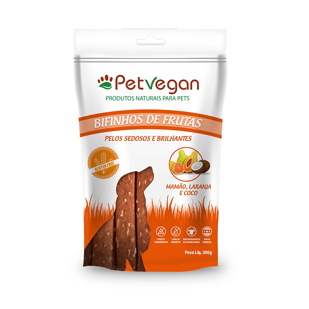 Bifinho PetVegan Frutas > Mamão, Laranja e Coco Glúten free