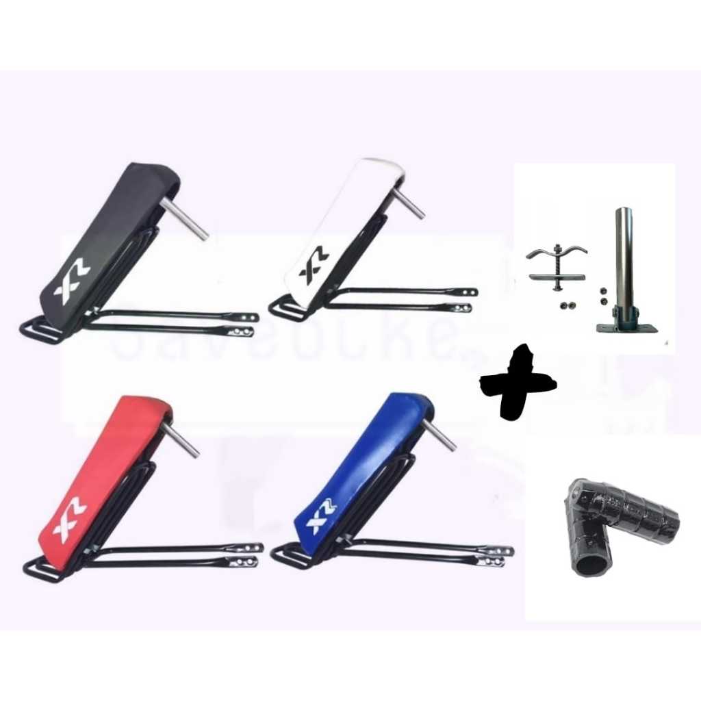 Kit Completo Selim Banco Xr Mobilete Caloi Bagageiro Garupa Rabetão Presilha Canote Movel + Apoio trolhinho