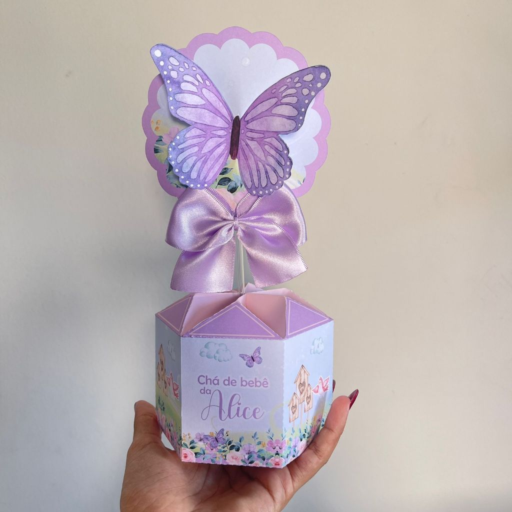 Centro de mesa personalizado Jardim das borboletas  PEGUE E MONTE SEM LAÇO - Lembrancinha de mesa em Oferta na Shopee