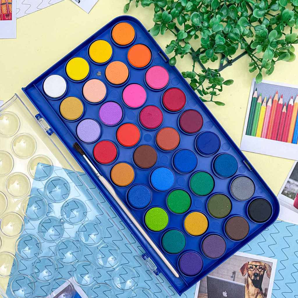 Aquarela em Pastilha com 36 Cores Homem Aranha + Pincel - DAC