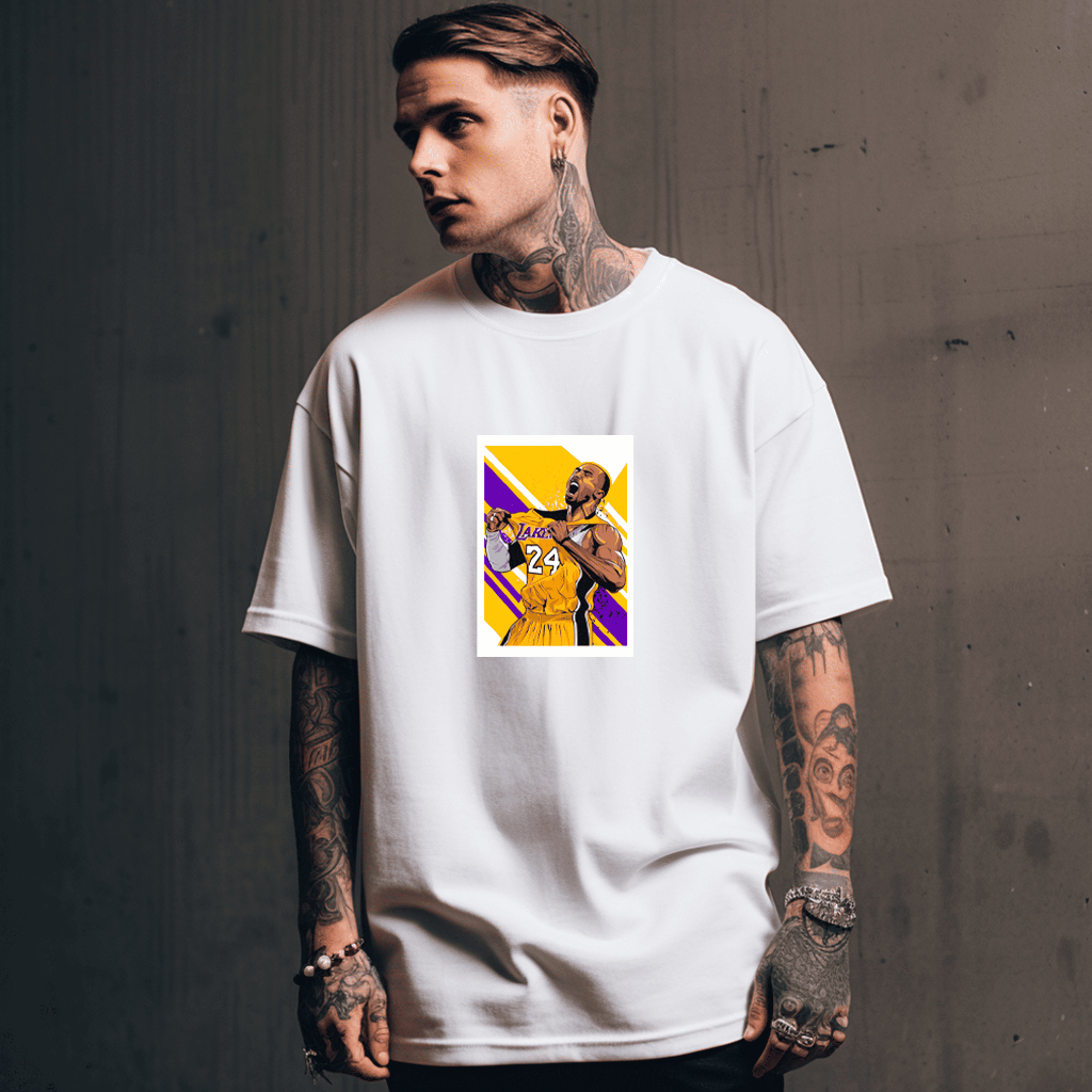 Camisa/Camiseta Oversized Masculina Feminina Algodão Streetwear Esporte NBA Kobe Bryant Los Angeles Lakers Basquete