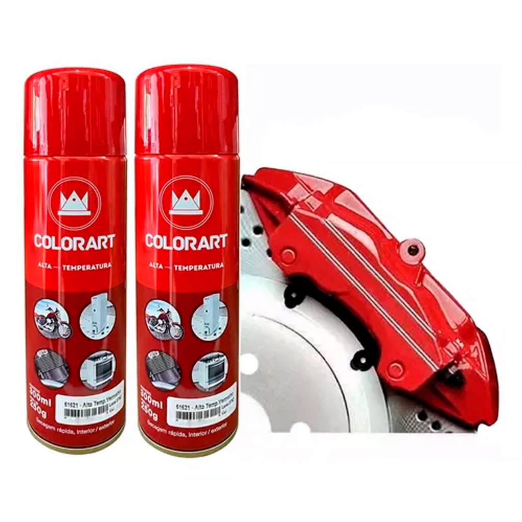 2 Tinta Spray Alta Temperatura Vermelho Motor Pinça 600ºc em Oferta na Shopee