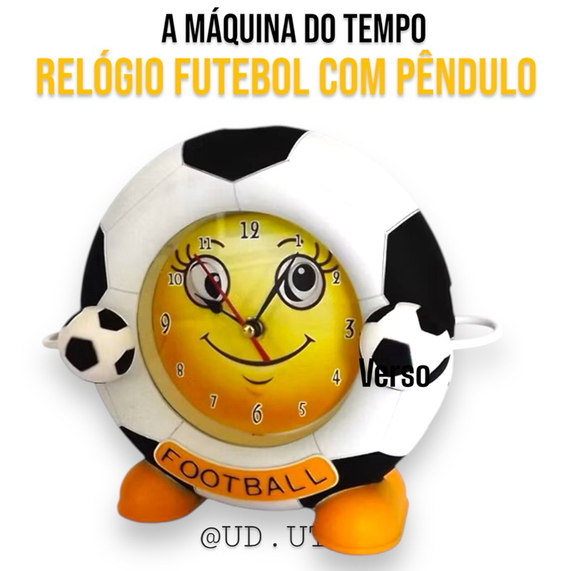 Relógio Analógico com Pêndulo Futebol A Máquina do Tempo Silencioso Pequeno Pilha AA Relógio de Mesa