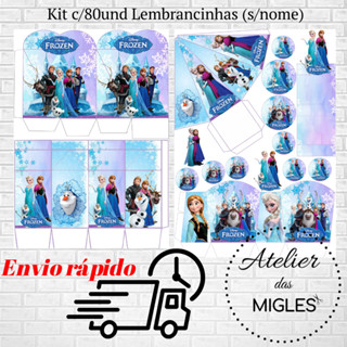 Kit c/80und lembrancinhas TEMA FROZEN (sem nome) - Envio rápido!!! em Oferta na Shopee