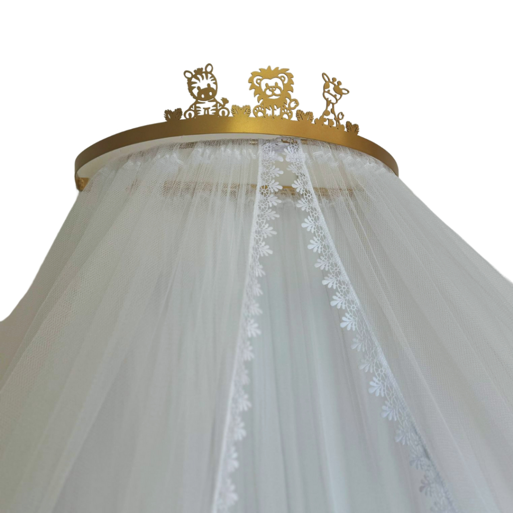 Dossel safari com mosquiteiro tule para berço