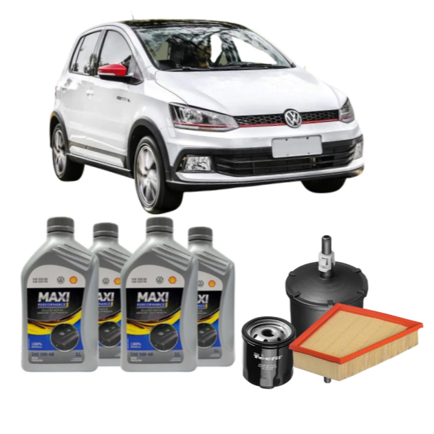 Kit Troca de Óleo e Filtros 5w40 Sintético Volkswagen Fox 1.6 8V 2010 Em diante em Oferta na Shopee