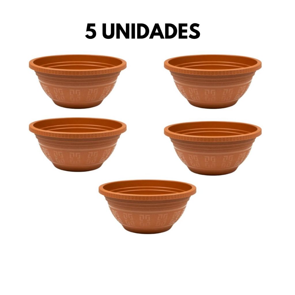Kit 5 Vasos Redondo Pata De Elefante 6 Litros Cuia de Plástico Reforçado em Oferta na Shopee