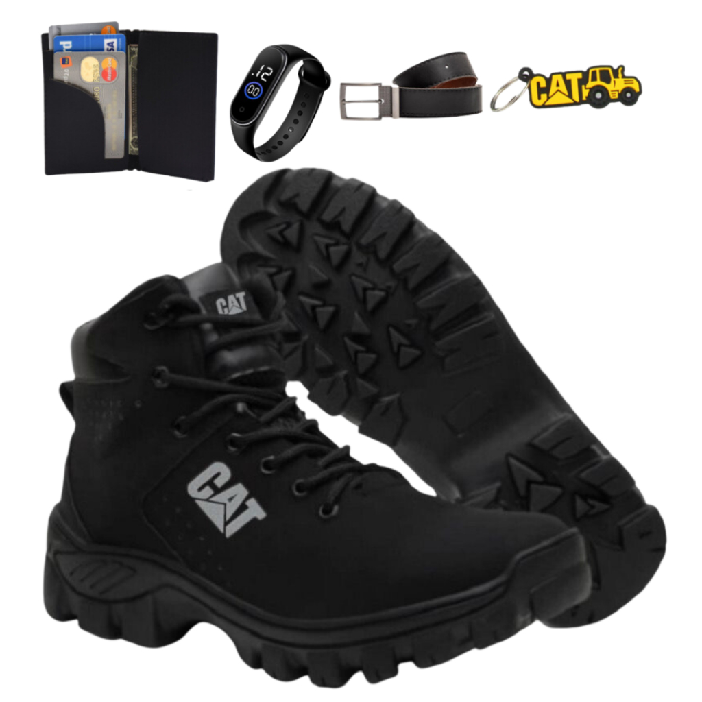 Bota Caterpillar Masculina Em Couro. Coturno Masculino CAT