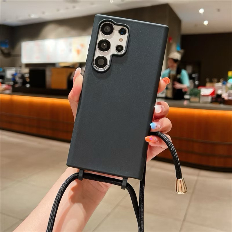 Capa Com Cordão Alça Longa  Para Samsung A05, A05s, A06, A15, A16, A25, A26, A36, A56