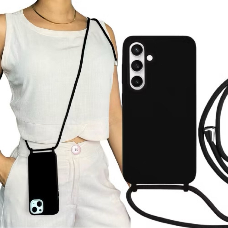 Capa Com Cordão Alça Longa Para Xiaomi Redmi A3,Mi 12,Redmi 12C, Redmi 13C, Redm