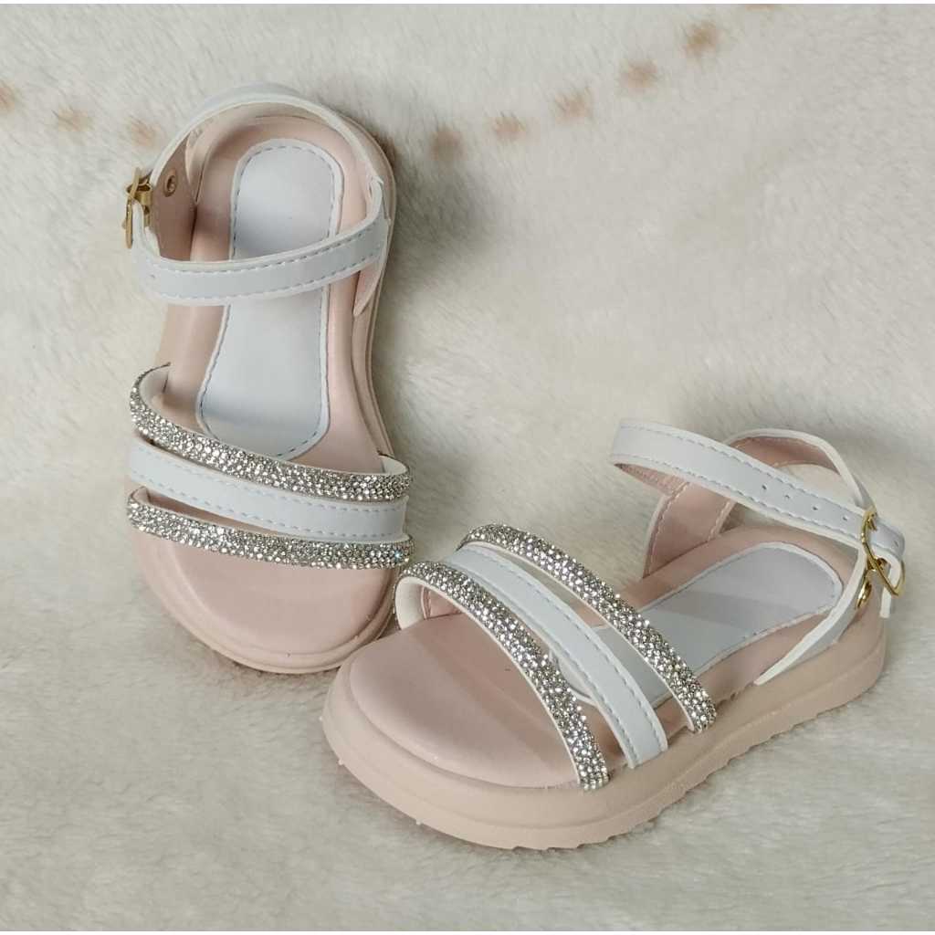 Sandália menina Infantil confortável Branca ou Dourada com Brilho estilosa em Oferta na Shopee