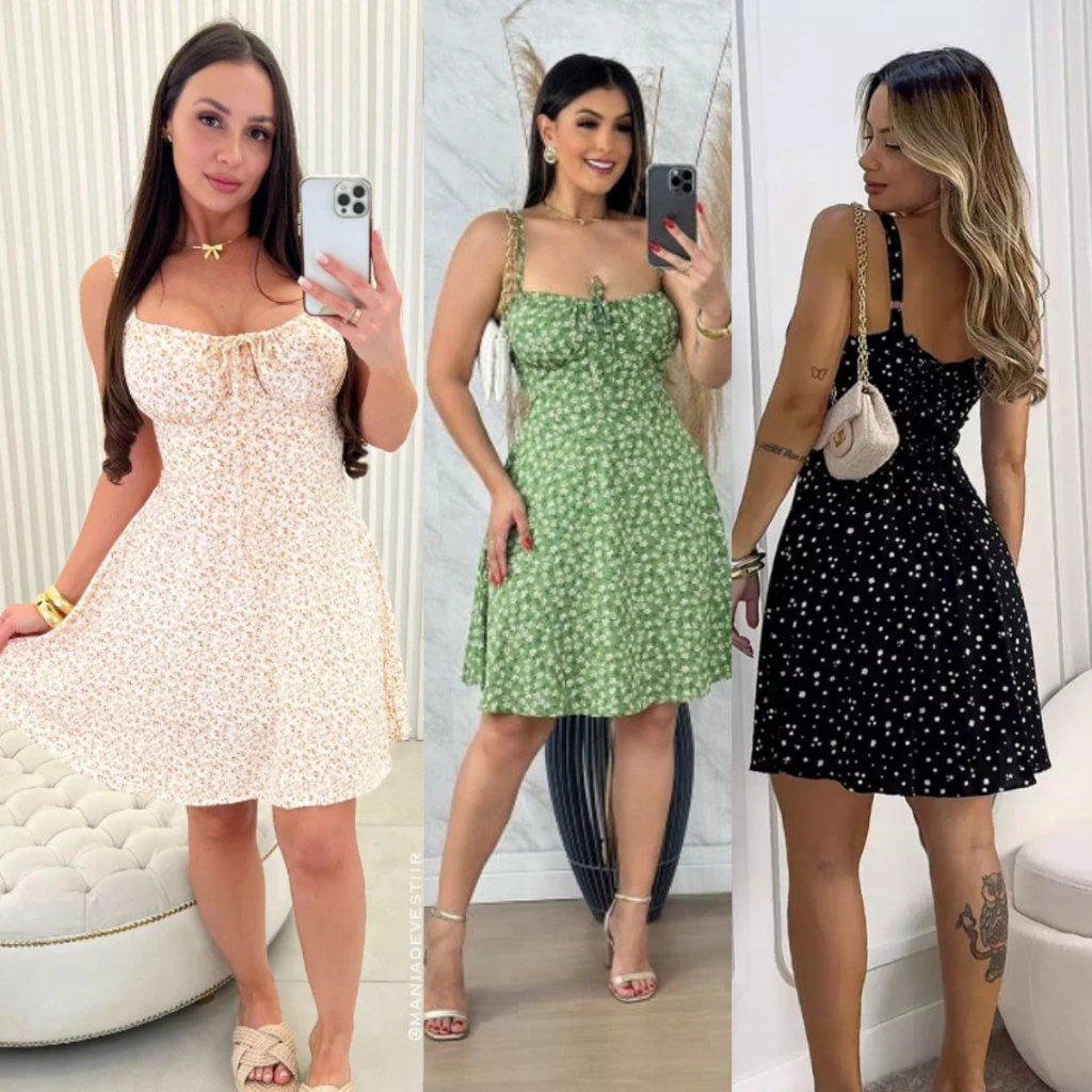 Vestido Alcinha Versão Curto. Elastex Cruzada nas custas Tendência, 2026 TECIDO VISCOLINHO em Oferta na Shopee