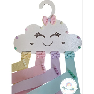 Organizador e porta laço infantil MDF Nuvem grande em Oferta na Shopee