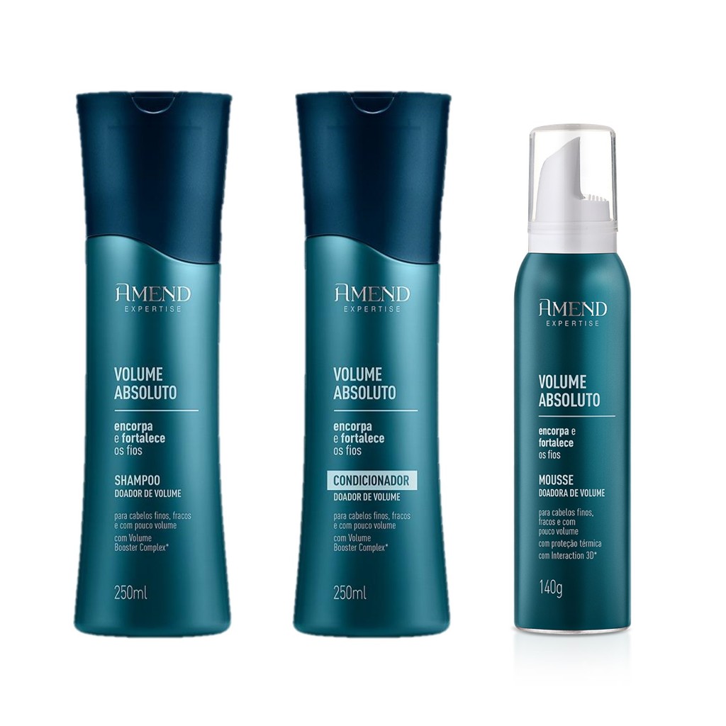 Amend KIT Volume Absoluto Shampoo e Condicionador 250ml + Mousse 151ml