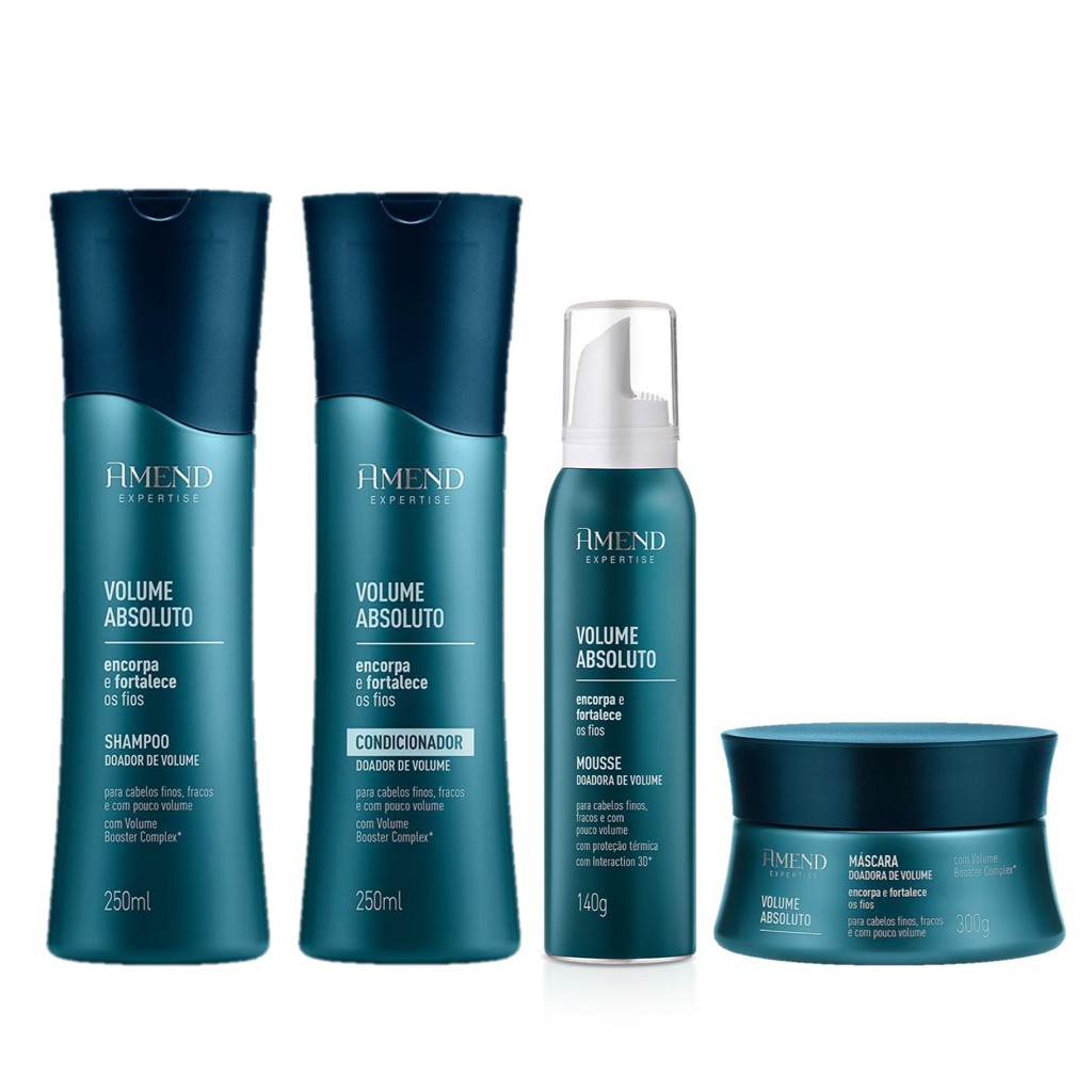 Amend KIT Volume Absoluto Shampoo e Condicionador 250ml + Máscara 300g + Mousse 151ml - Beauty