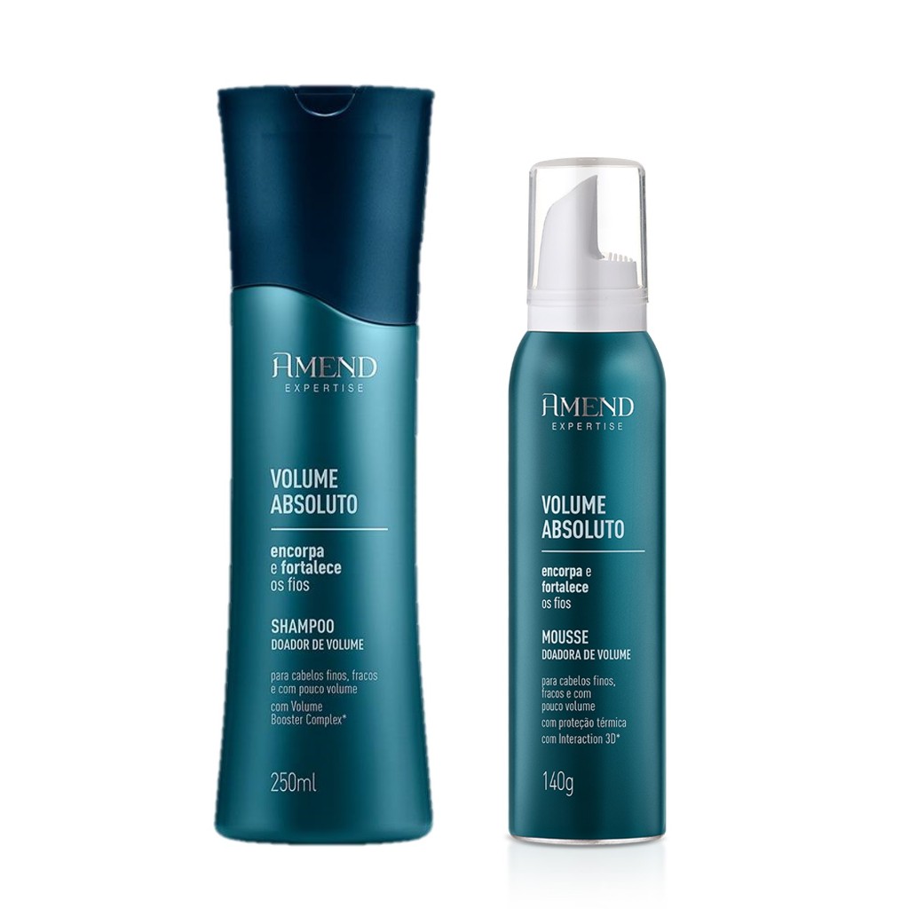 Amend KIT Volume Absoluto Shampoo 250ml + Mousse 151ml em Oferta na Shopee