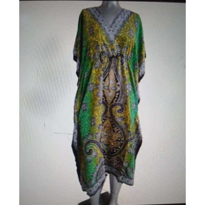vestido kaftan indiana estampada saida de praia plus size