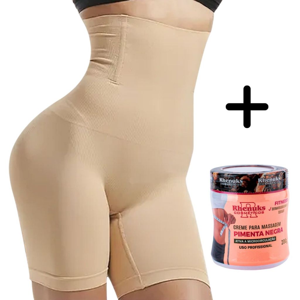 SHORTS CINTA MODELADORA ANTI CELULITE, COXAS, PERNAS, FLACIDEZ + GEL PIMENTA em Oferta na Shopee