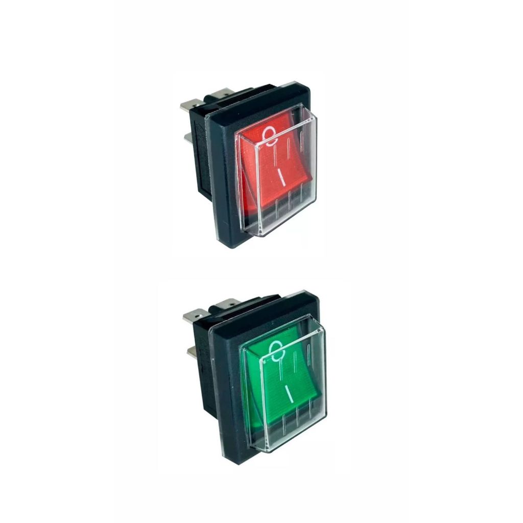 Botão Liga Desliga Extratora Ipc Brasil verde e vermelho com proteção ( capa silicone )