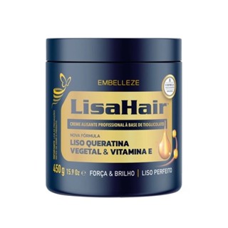 Creme Alisante Lisahair Liso Queratina Embelleze 450g em Oferta na Shopee