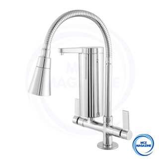 Torneira Cozinha Bancada Com Filtro Slim Flexível Gourmet Cromada Dupla Função METAL Inox
