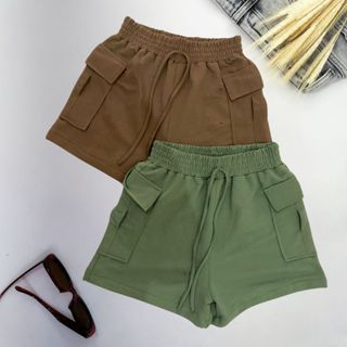 Kit 2 Peças Short Feminino Moletom Moletinho Shortinho Soltinho Confortável Algodão